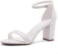 Shoe Land Womens Madeline Open Toe Ankle Strap Chunk Low Heel Dress
