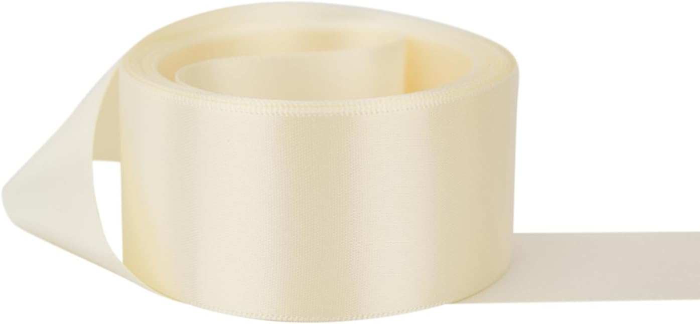 Ribbon Bazaar Double Faced Satin 4 in Bridal White 25yd for Crafts