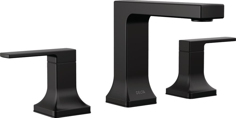 Delta Velum Matte Black Bathroom Faucet for Widespread Sinks