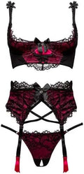Crotchless Lingerie Set for Women - Black Boudoir Belle Style