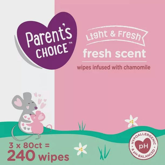 240 Light & Fresh Baby Wipes for Busy Parents