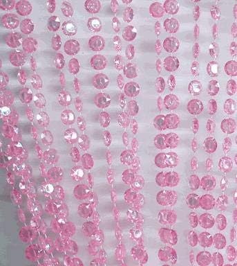 34 Strands Pink Iridescent Crystal Beaded Curtain for Decor