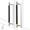 12 Pack 7 1/2 in Knurled Cabinet Handles - Gold Black Finish