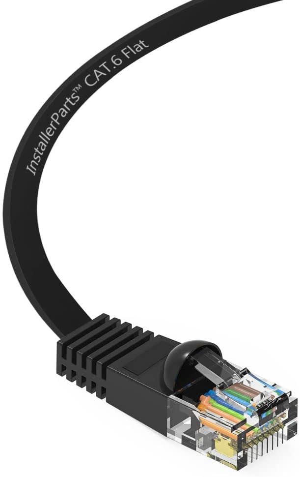 InstallerParts 20 Pack Flat Cat6 Ethernet Cable 6 FT - High Speed