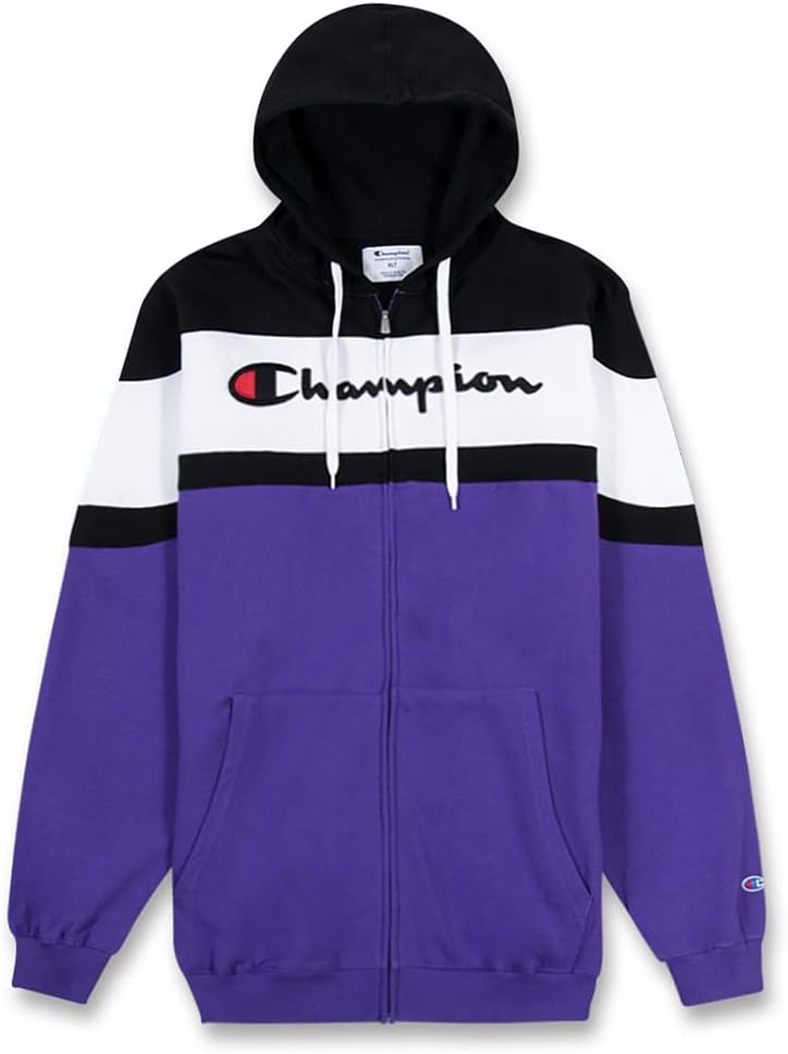 Champion Mens Big and Tall Full Zip Hoodie with Classic Logo