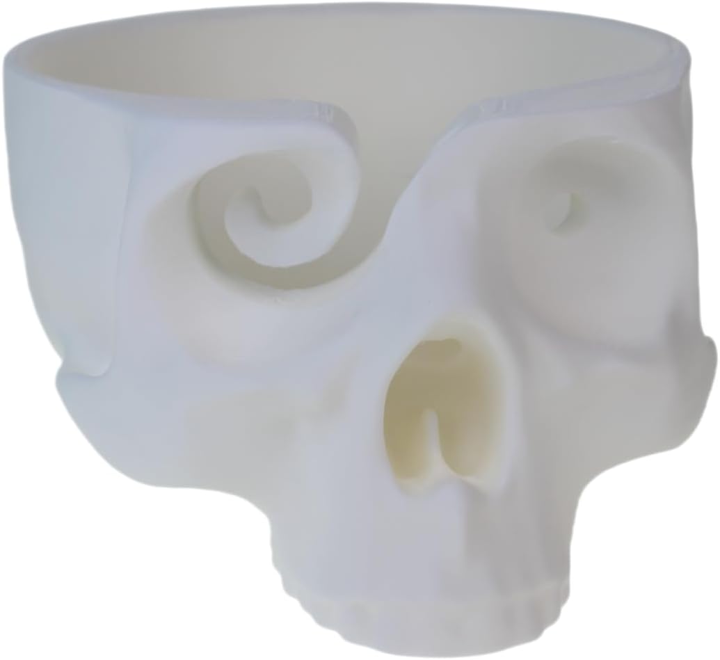 Skull Head Bone Crochet Yarn Bowl Holder for Creative Knitting