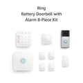 Battery Doorbell (Satin Nickel) with Alarm 8-piece (White) - Clear