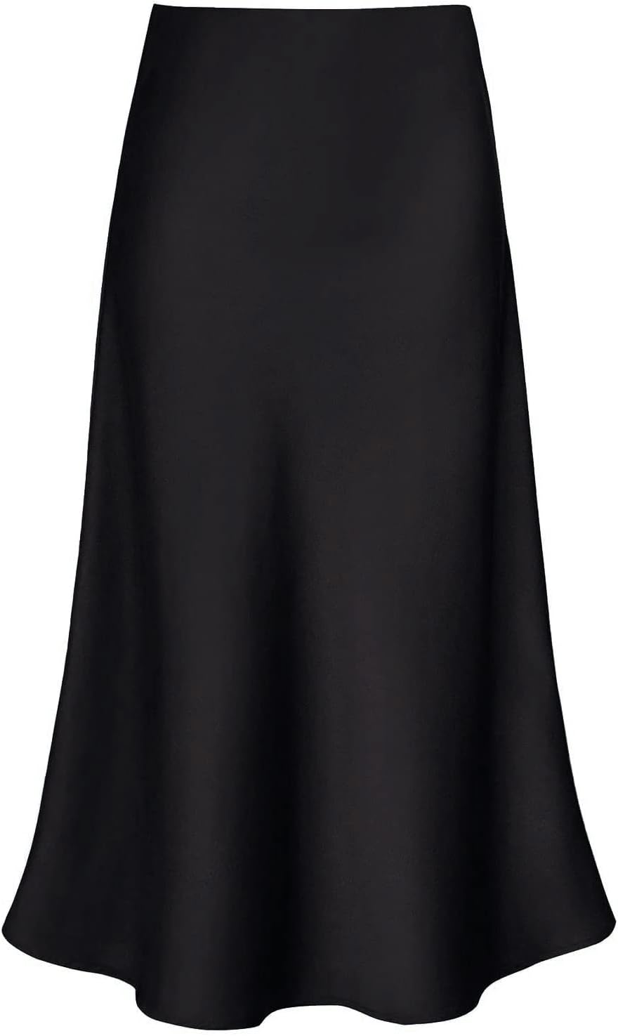 Women's Satin High Waist Flared A Line Midi Skirt for Style