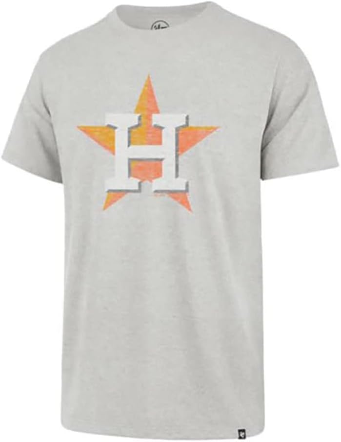 47 MLB Men's Gray Distressed Imprint Logo Short Sleeve Tee