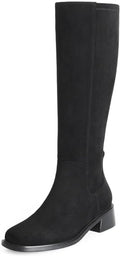 Knee High Boots Women Faux Suede Stretch Low Heel - Comfortable Fit