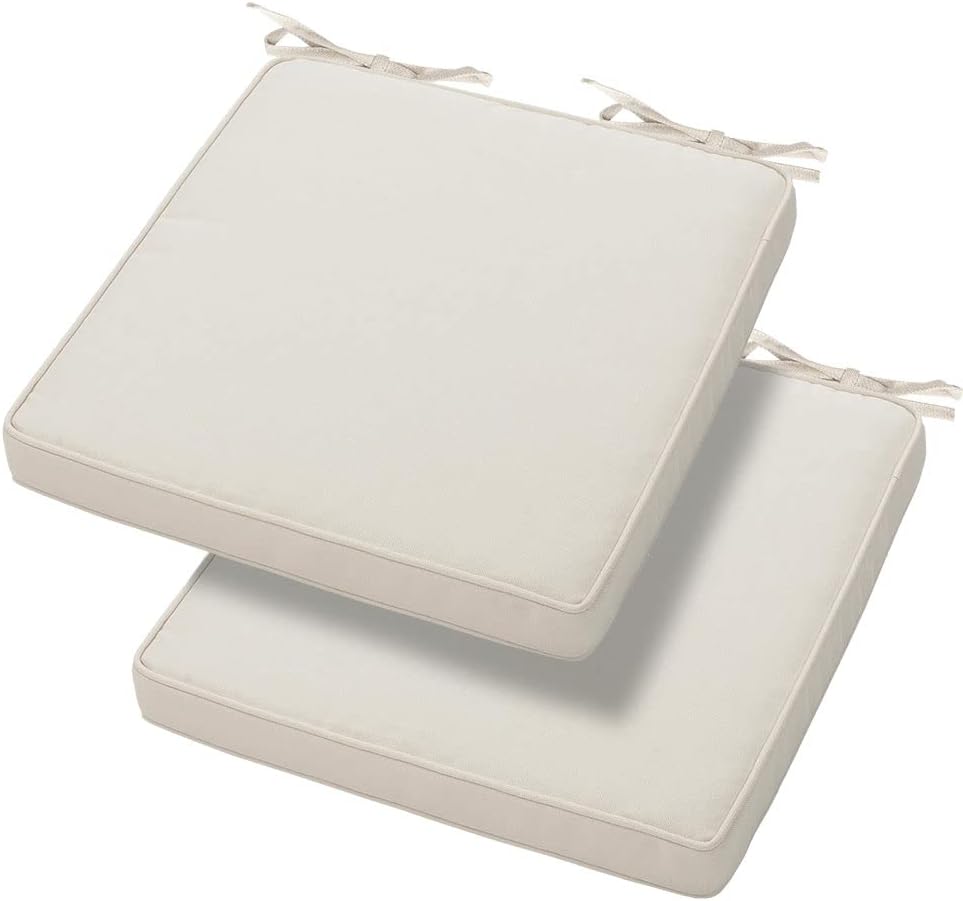 Waterproof Square Chair Cushion Set for Indoor Outdoor Use