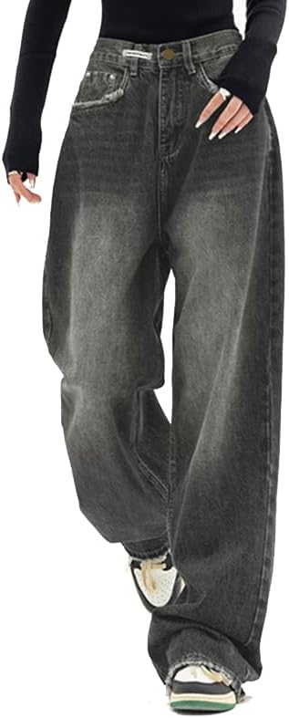 EMMIOL Wide Leg Baggy Jeans for Women - Vintage Y2K Style