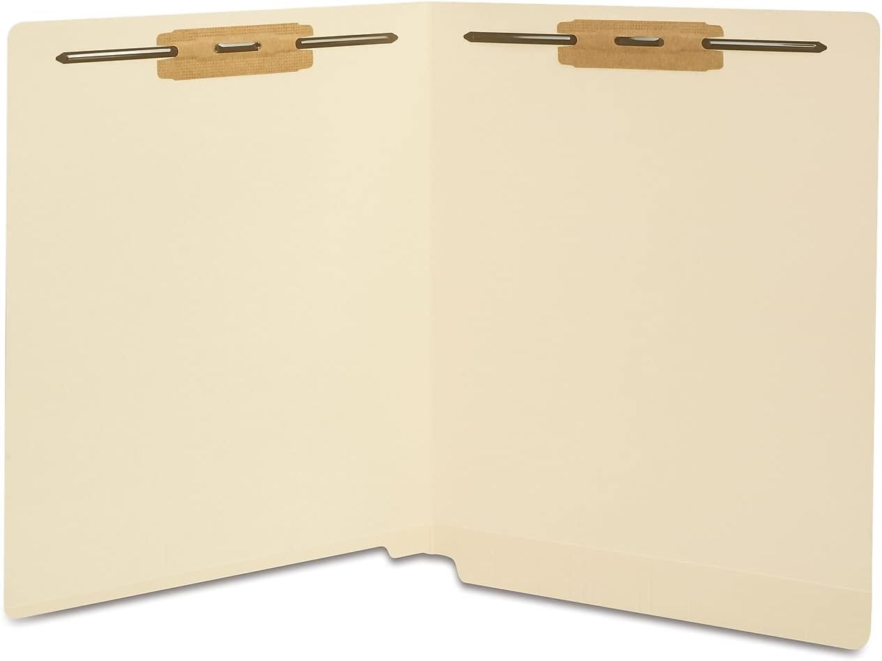 Reinforced End-Tab File Folders with Fasteners for Organization