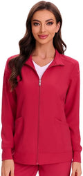 COZYFIT Scrub Jackets for Woman Zip Front Nurse Jacket (Style 12VT)