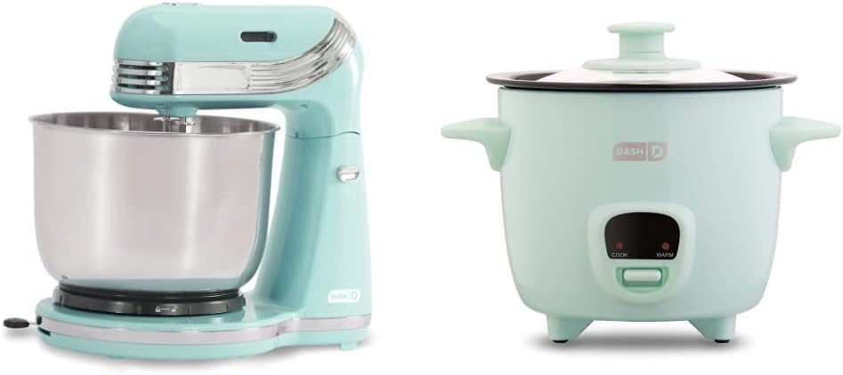 DASH Stand Mixer and Mini Rice Cooker Steamer Bundle