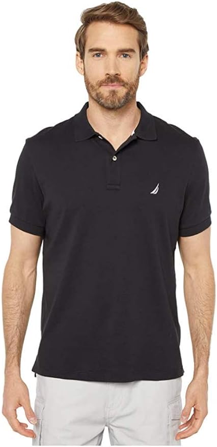 Nautica Men's Slim Fit Short Sleeve Solid Cotton Pique Polo Shirt