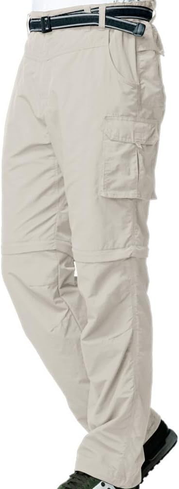 Mens Hiking Pants Convertible Quick Dry Zip Off Travel Safari