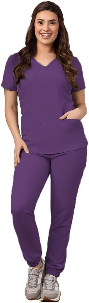 Green Town Scrubs for Women - Stylish Jogger Pant and Top Set