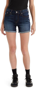 Women's Mid Length Denim Shorts - Slim Fit Summer Staple