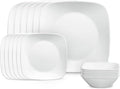 Corelle Vitrelle 18-Piece Square Dinnerware Set - Lightweight, Chip