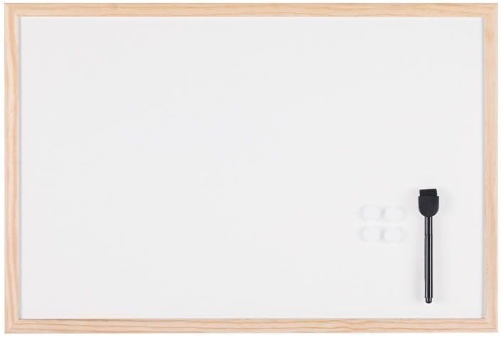 Magnetic Dry Erase White Board with Pine Wood Frame, 36in x 48in