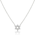Star of David Sterling Silver Necklace for Women - Dainty CZ Pendant