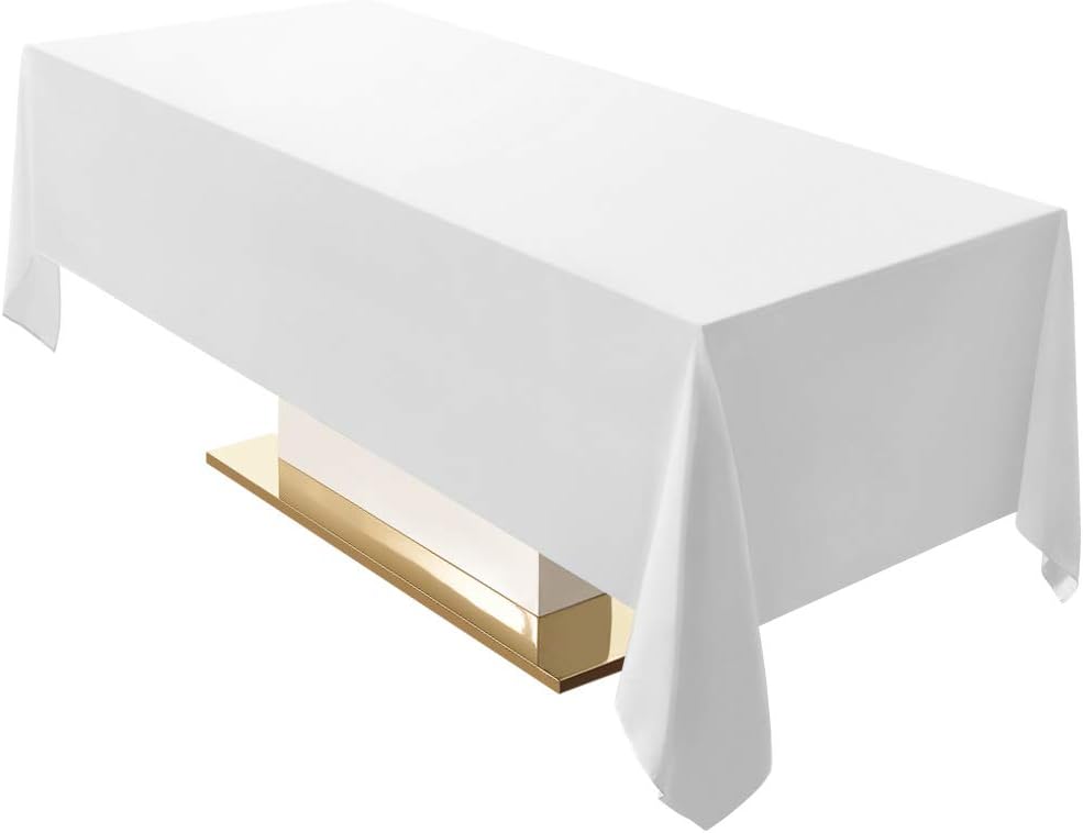 Premium 10 Pack White Rectangle Tablecloths for Elegant Events