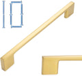 Brushed Gold Cabinet Pulls 6-1/4 in 10-Pack - Solid Metal Handles