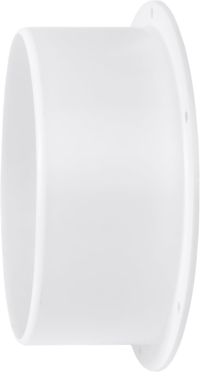 Ecopro Vent: White Wall Mount Flange for HVAC Systems