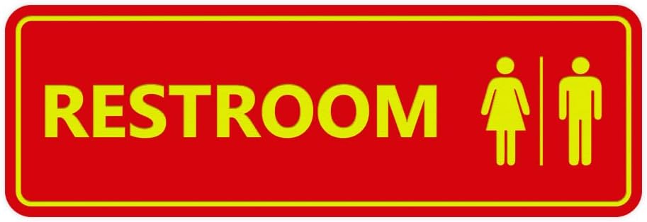 Standard All Gender Restroom Sign Large 10 Pack for Visibility