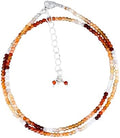 Gempires Natural Necklace Faceted Fire Opal Beads Choker - Delicate