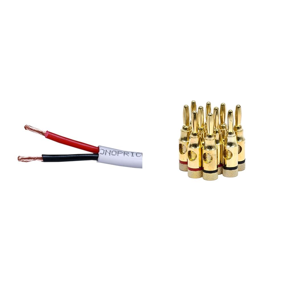 Monoprice 100ft 14AWG Speaker Wire with Gold Plated Plugs