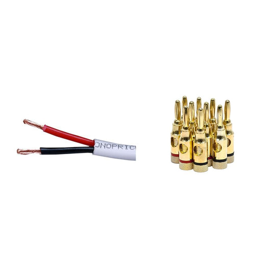 Monoprice 100ft 14AWG Speaker Wire with Gold Plated Plugs