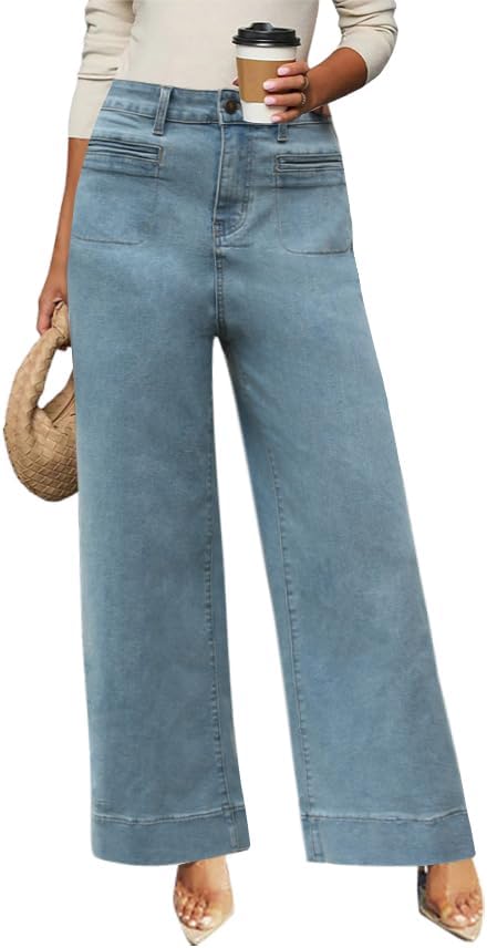 Women's High Waisted Wide Leg Jeans for Trendy Comfort Fit