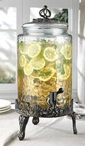 Elegant Hammered Glass Beverage Dispenser - 2.7 Gallon Centerpiece
