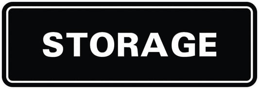 Standard STORAGE Door/Wall Sign - Black/Silver - 10 Pack