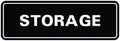Standard STORAGE Door/Wall Sign - Black/Silver - Large (5 Pack)