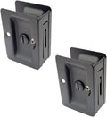 Solid Brass Rectangular Pocket Sliding Door Pull with Privacy Lock