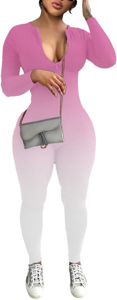 Mrskoala Women Long Sleeve Bodycon Jumpsuit for Casual Style