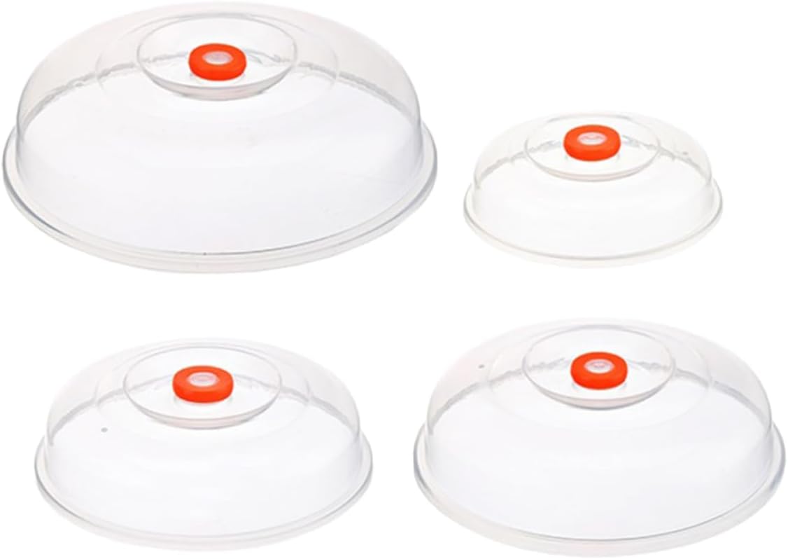 4pcs Microwave Food Covers - Heat Resistant & Easy to Clean
