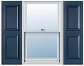 Bedford Blue Raised Panel Vinyl Shutters 15 in x 55 in (Pair)