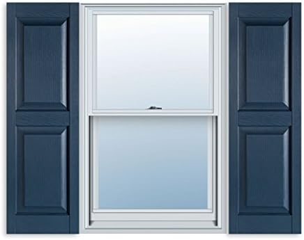 Exterior Solutions Raised Panel Vinyl Shutters in Bedford Blue