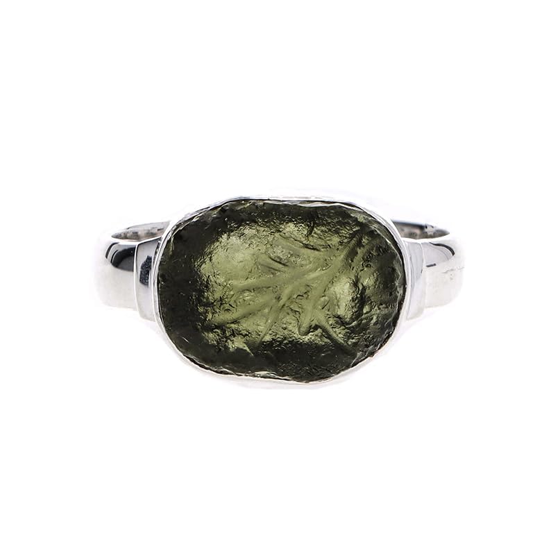 Moldavite Ring 925 Sterling Silver Handmade Natural Gemstone Jewelry