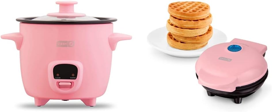 DASH Pink Mini Cooker & Waffle Maker Set