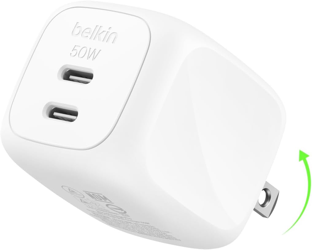 Belkin 50W Dual-Port GaN Charger for Fast Charging Devices