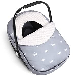 Baby Car Seat Cover for Winter, Plush Fleece Canopy for Babies