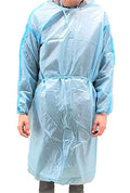 100 Pack LEVEL 2 PP + PE Disposable Isolation Gowns Blue - Fluid