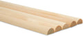 Split Wood Dowel Rods 12 in x 1/2 in Half Round Dowels - Pack of 100