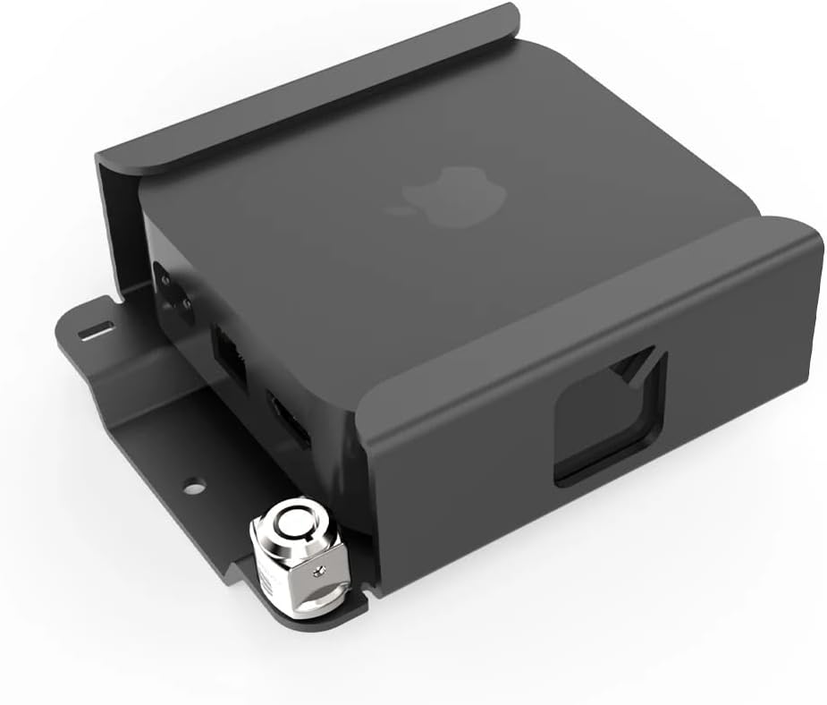 Secure Apple TV 4K Mount - Cable Management - Sleek Black Design