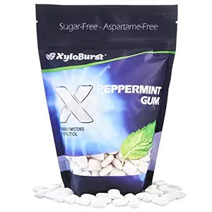 XyloBurst 100% Xylitol Gum - Natural Sugar Free Peppermint Gum